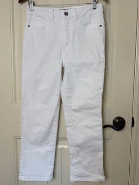 Santana Jeans Women’s Size 6 White Mid Rise Capri Jeans Tummy Control NWT